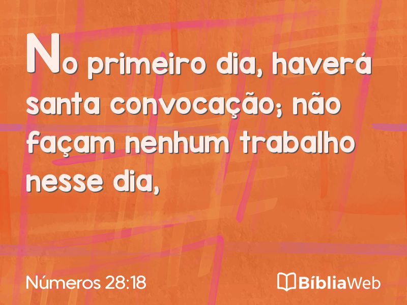 Números 28:18 em imagem para compartilhar