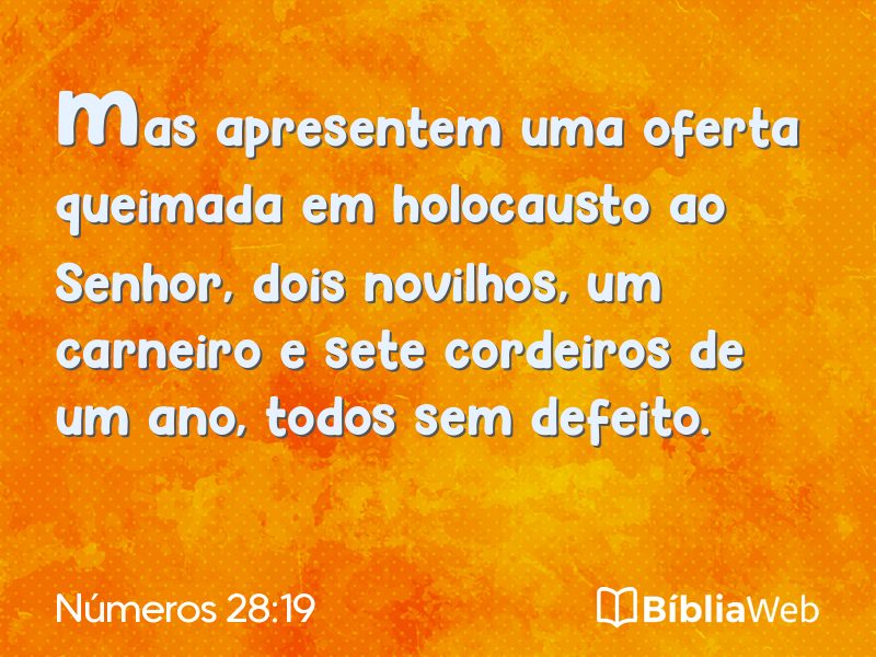 Números 28:19 em imagem para compartilhar