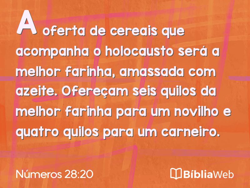 Números 28:20 em imagem para compartilhar