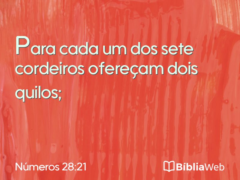 Números 28:21 em imagem para compartilhar