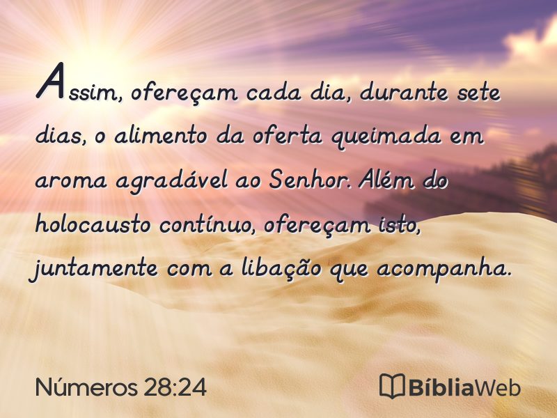 Números 28:24 em imagem para compartilhar