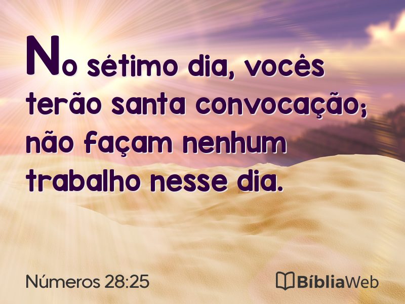 Números 28:25 em imagem para compartilhar