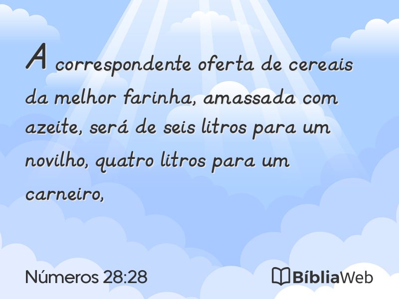 Números 28:28 em imagem para compartilhar
