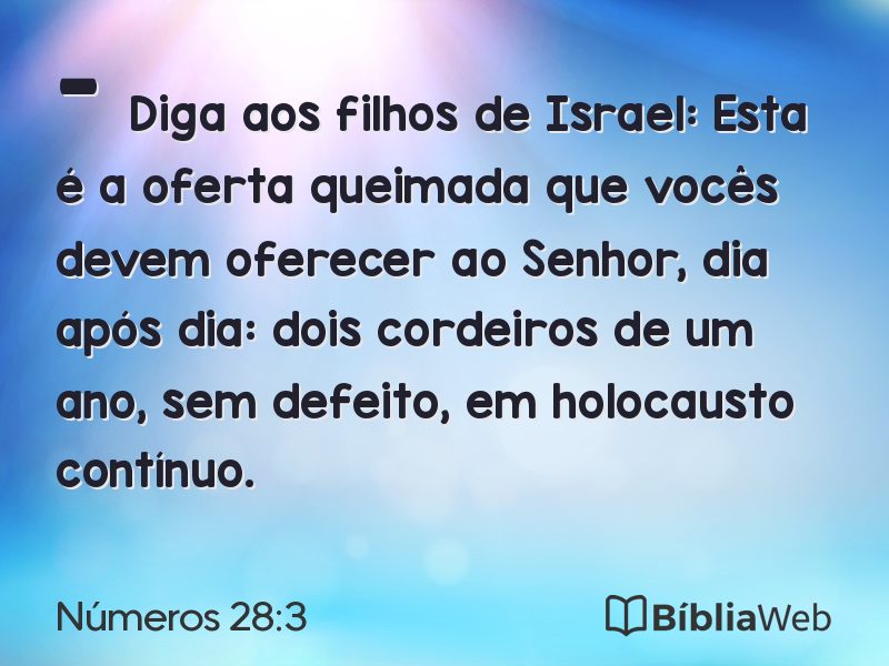 Números 28:3 em imagem para compartilhar