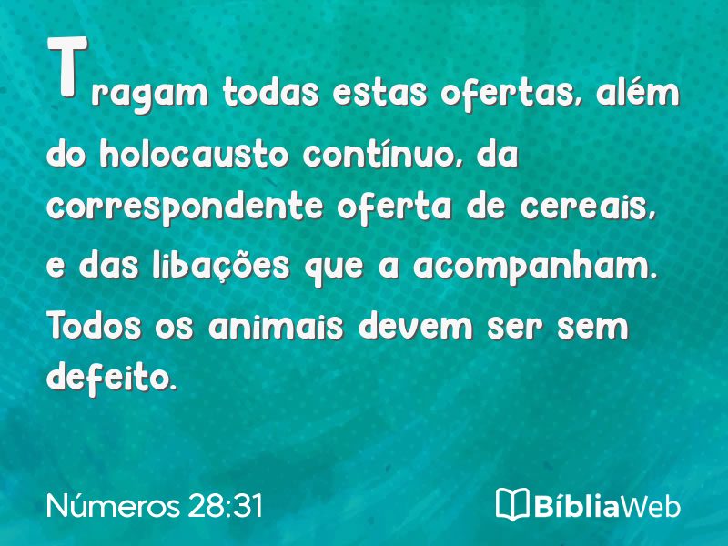 Números 28:31 em imagem para compartilhar
