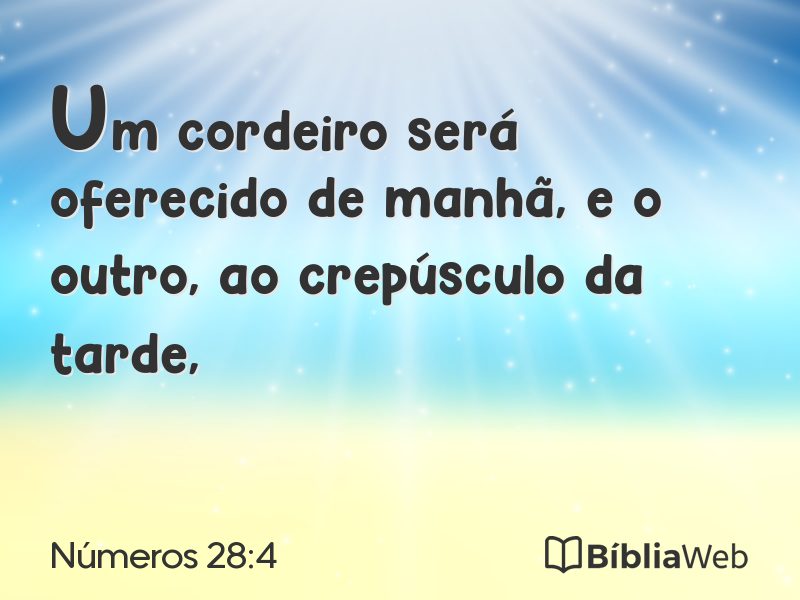 Números 28:4 em imagem para compartilhar