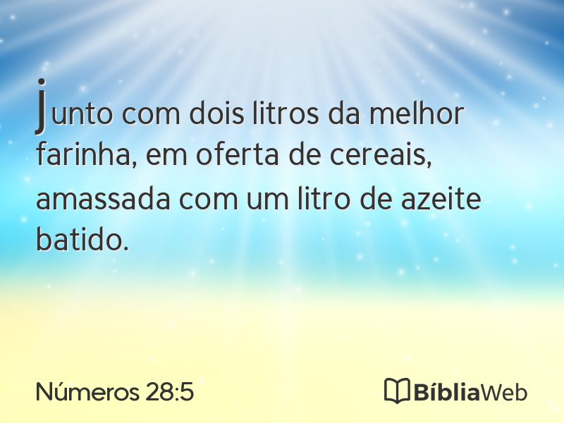 Números 28:5 em imagem para compartilhar