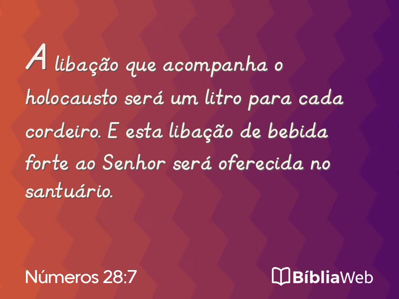 Números 28:7 em imagem para compartilhar