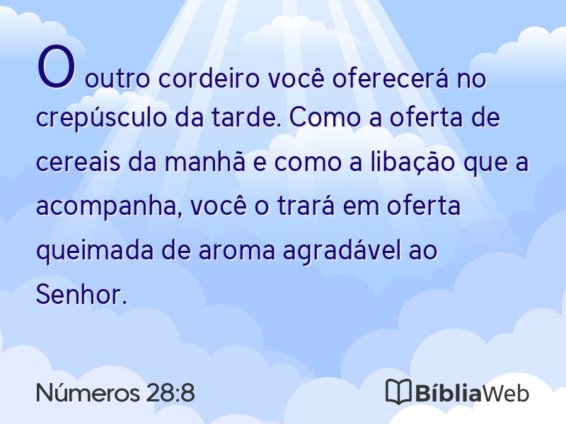 Números 28:8 em imagem para compartilhar