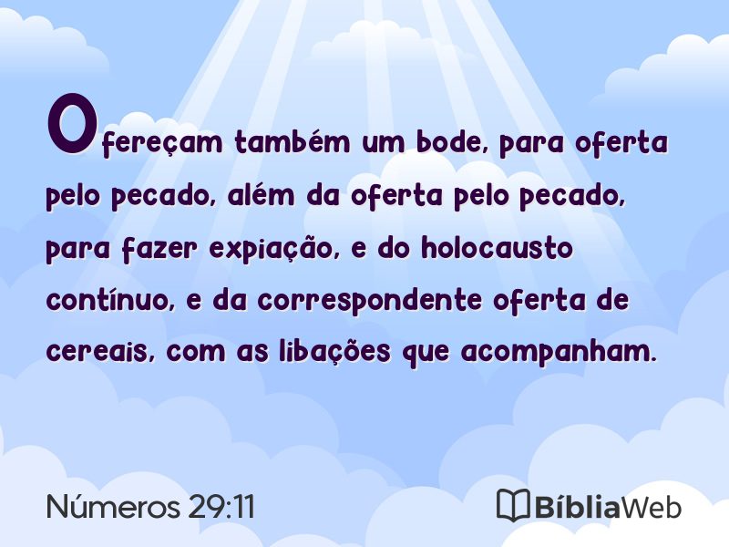 Números 29:11 em imagem para compartilhar
