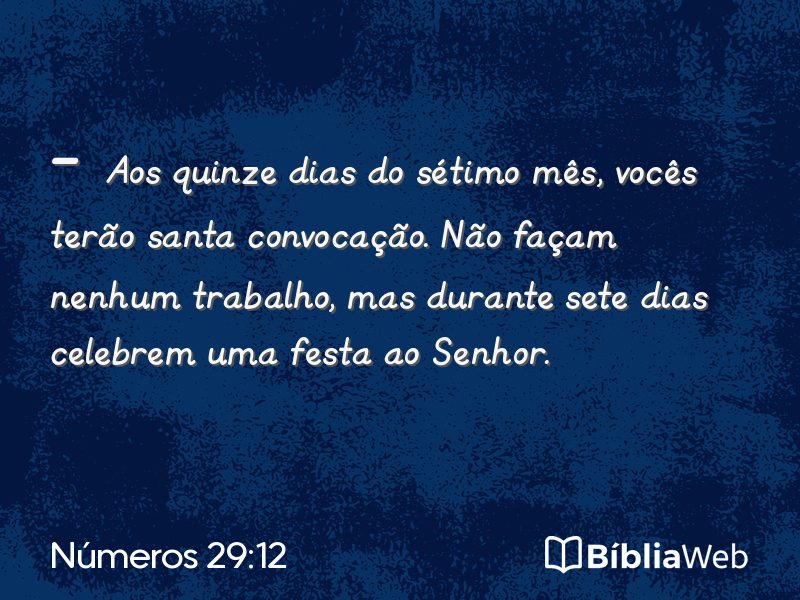 Números 29:12 em imagem para compartilhar