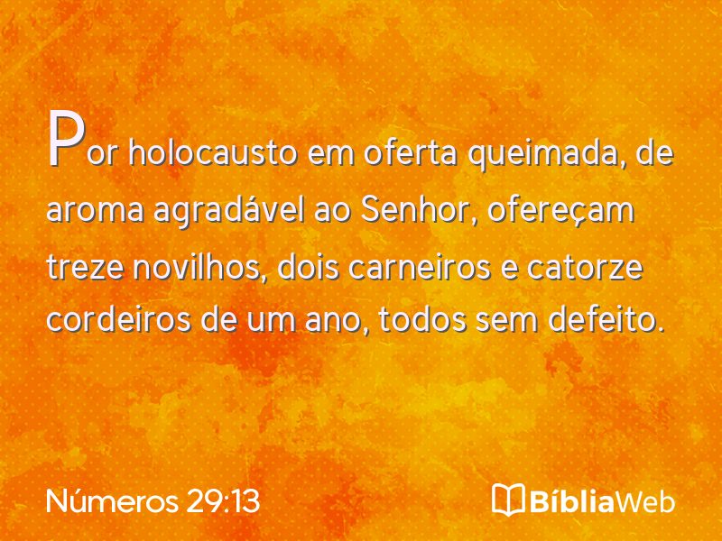 Números 29:13 em imagem para compartilhar