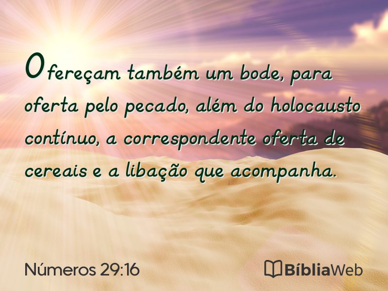 Números 29:16 em imagem para compartilhar