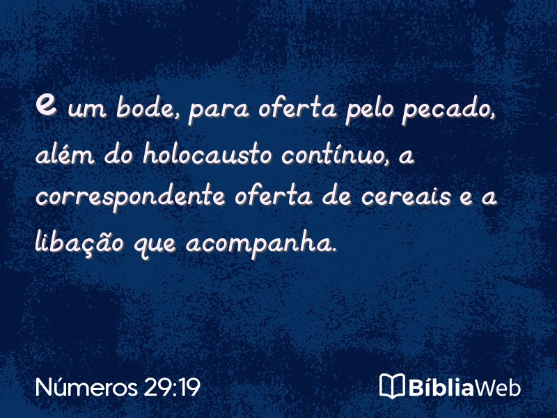 Números 29:19 em imagem para compartilhar