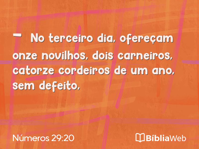 Números 29:20 em imagem para compartilhar