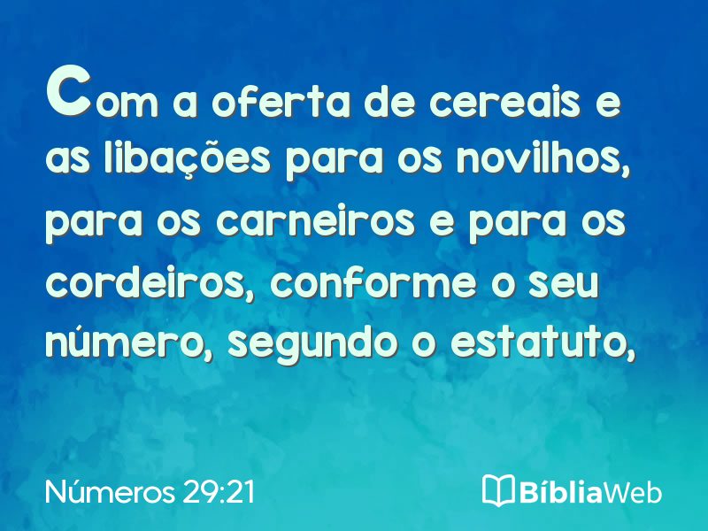 Números 29:21 em imagem para compartilhar
