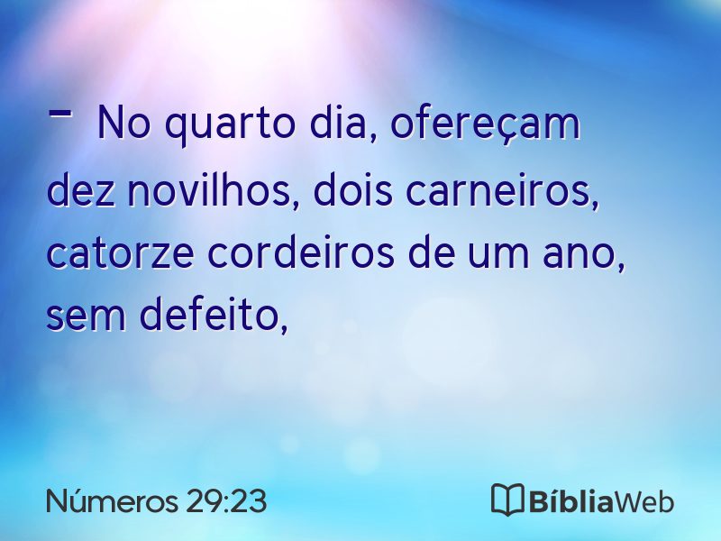 Números 29:23 em imagem para compartilhar