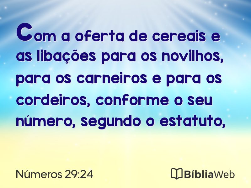 Números 29:24 em imagem para compartilhar