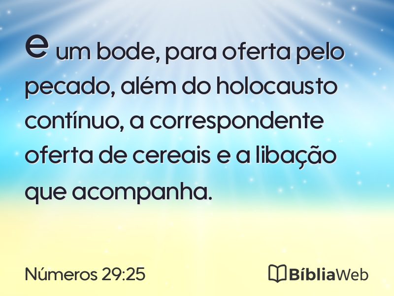 Números 29:25 em imagem para compartilhar