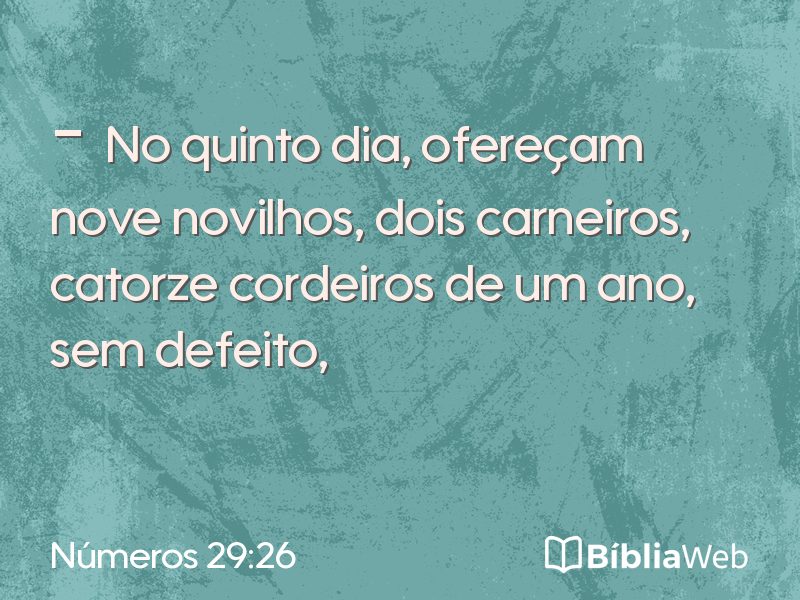 Números 29:26 em imagem para compartilhar