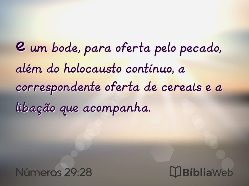 Números 29:28 em imagem para compartilhar