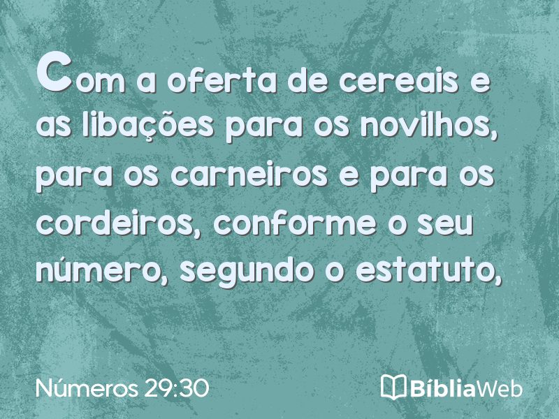 Números 29:30 em imagem para compartilhar