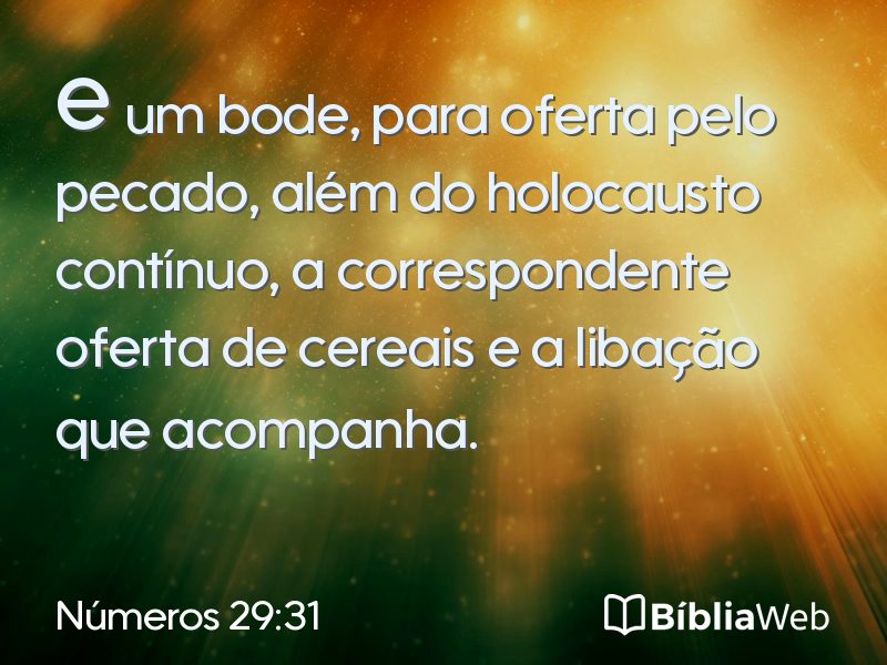 Números 29:31 em imagem para compartilhar