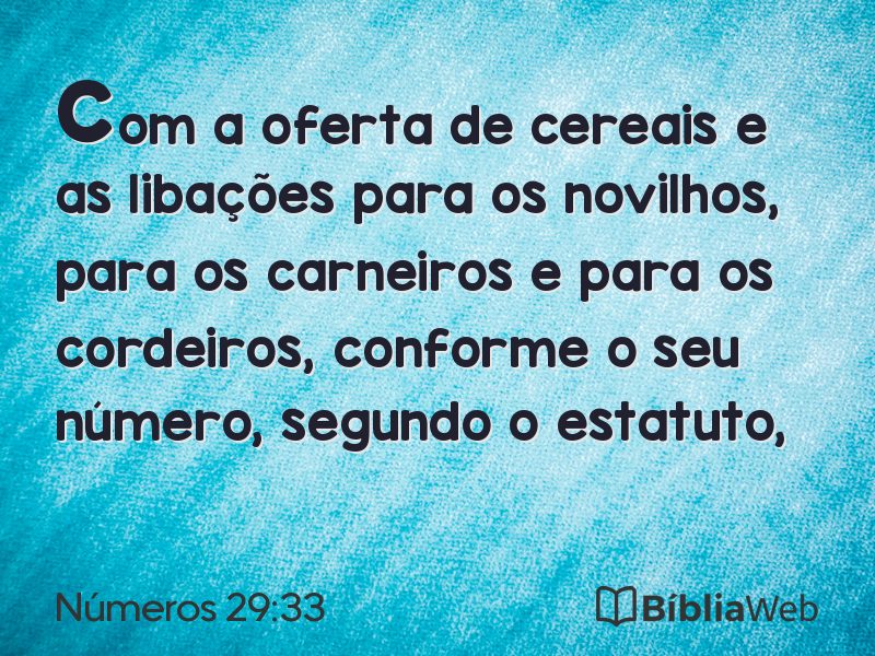 Números 29:33 em imagem para compartilhar