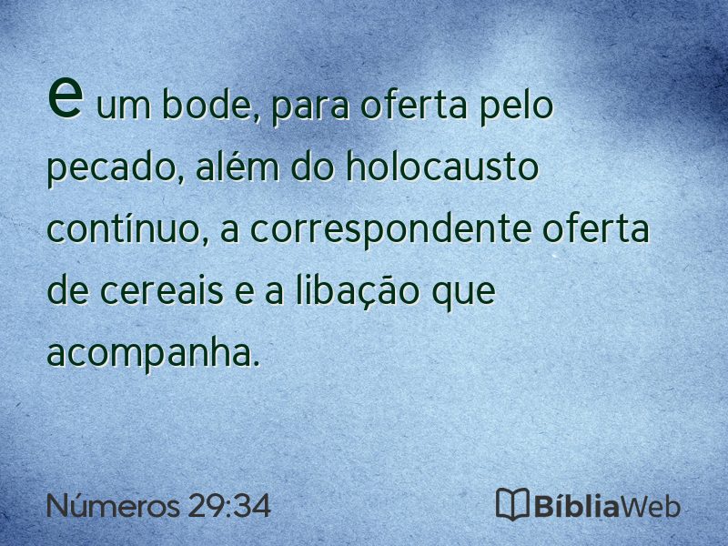 Números 29:34 em imagem para compartilhar