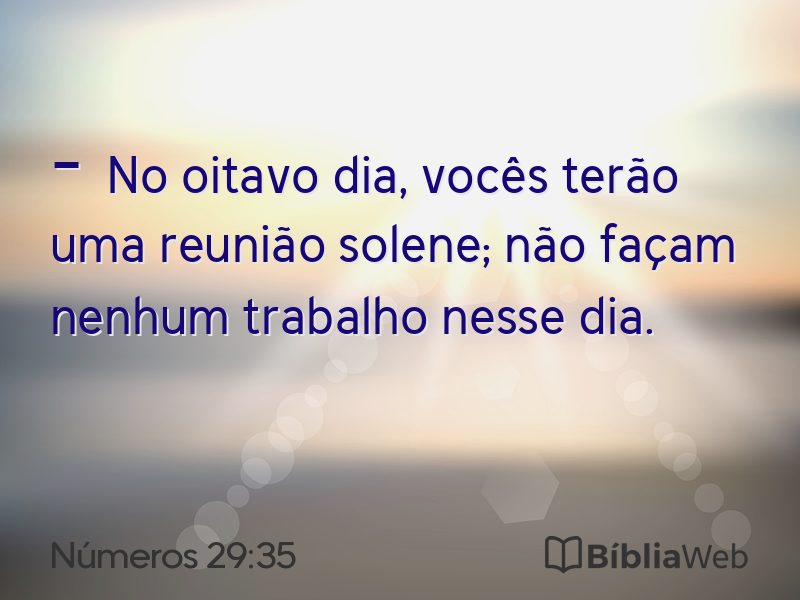 Números 29:35 em imagem para compartilhar