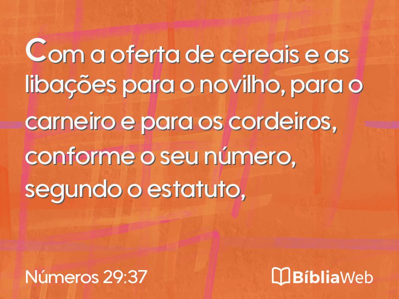 Números 29:37 em imagem para compartilhar