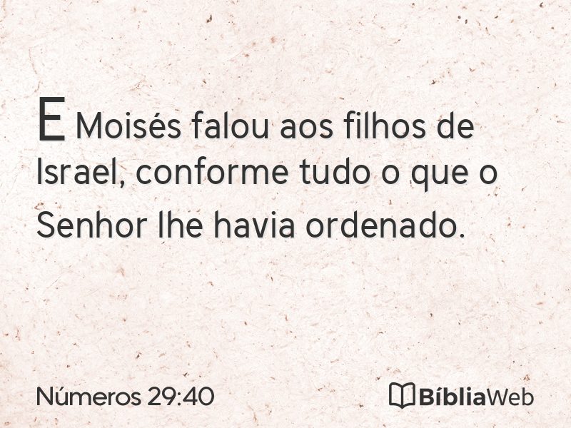 Números 29:40 em imagem para compartilhar