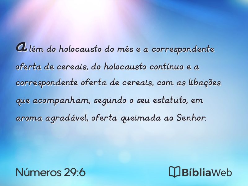 Números 29:6 em imagem para compartilhar