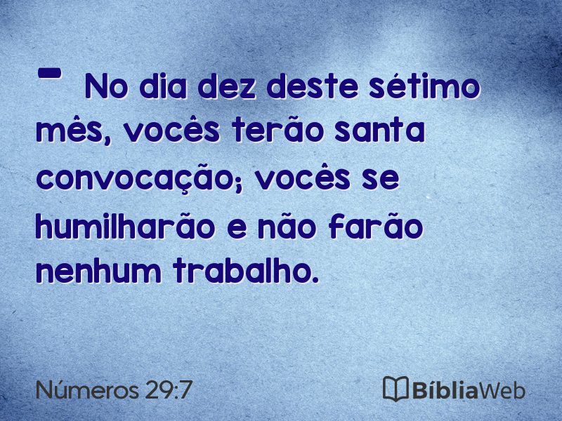 Números 29:7 em imagem para compartilhar