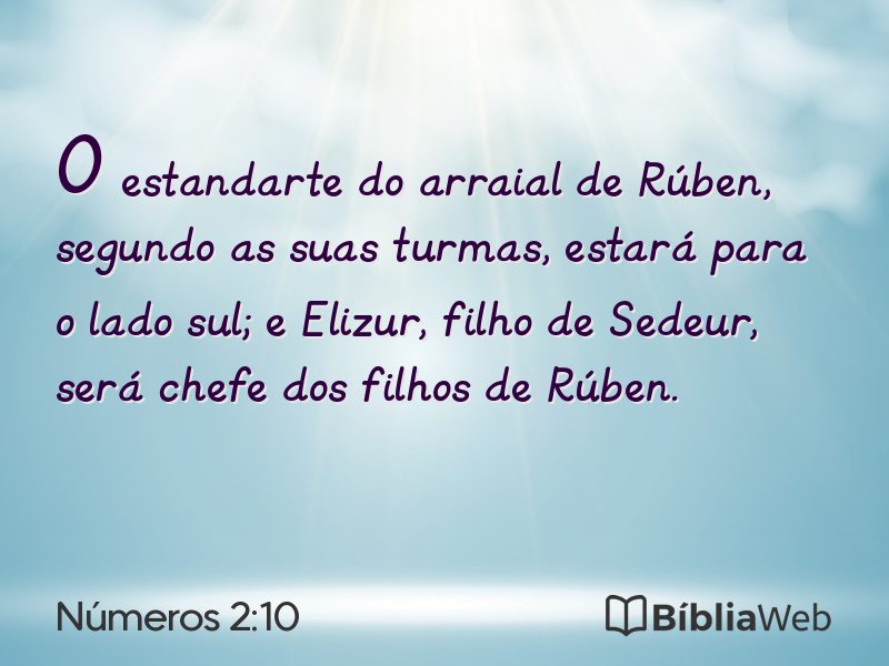 Números 2:10 em imagem para compartilhar