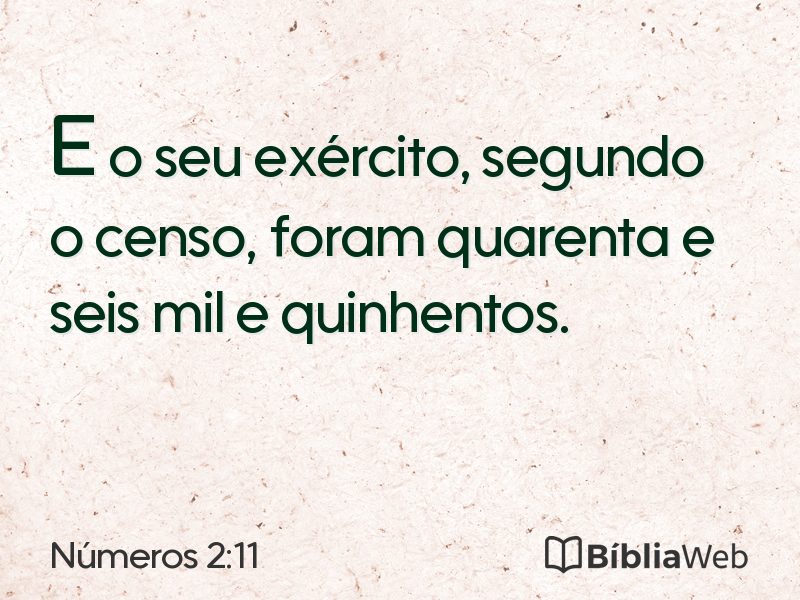 Números 2:11 em imagem para compartilhar