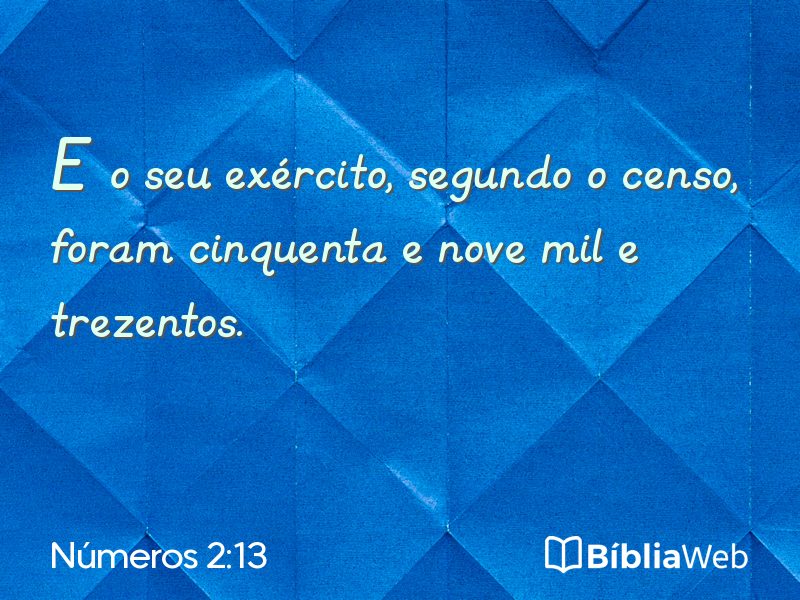 Números 2:13 em imagem para compartilhar