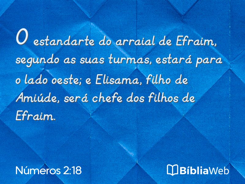 Números 2:18 em imagem para compartilhar
