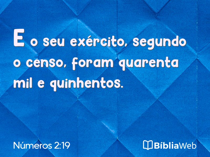 Números 2:19 em imagem para compartilhar
