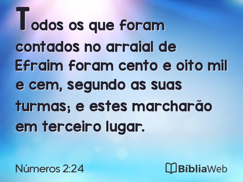 Números 2:24 em imagem para compartilhar