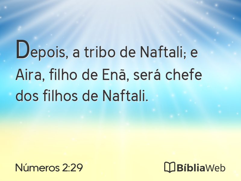 Números 2:29 em imagem para compartilhar