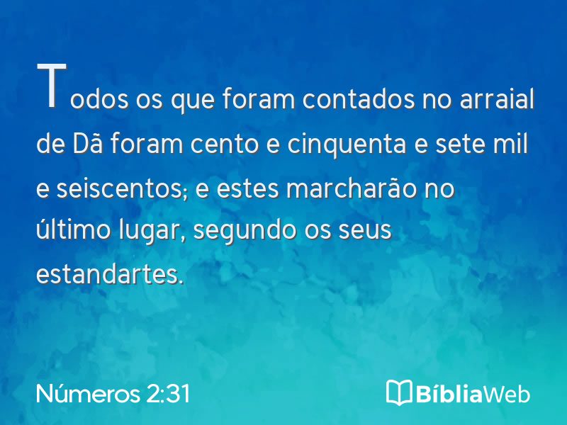 Números 2:31 em imagem para compartilhar