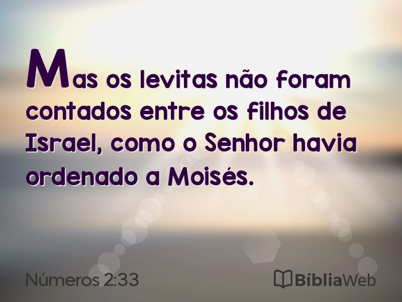 Números 2:33 em imagem para compartilhar