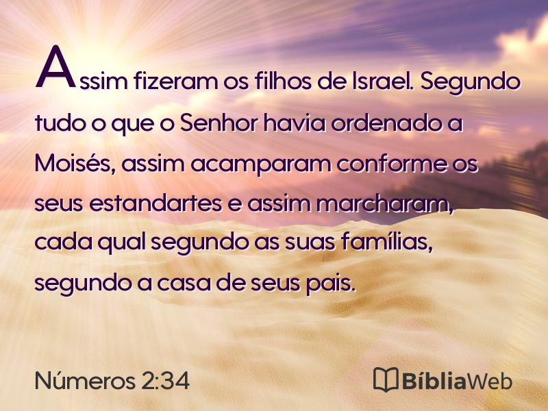 Números 2:34 em imagem para compartilhar