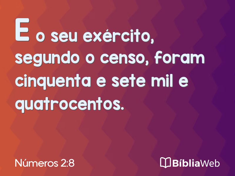 Números 2:8 em imagem para compartilhar