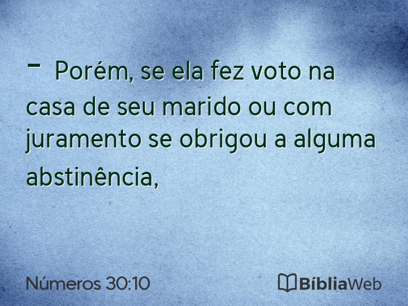 Números 30:10 em imagem para compartilhar