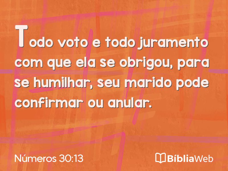 Números 30:13 em imagem para compartilhar