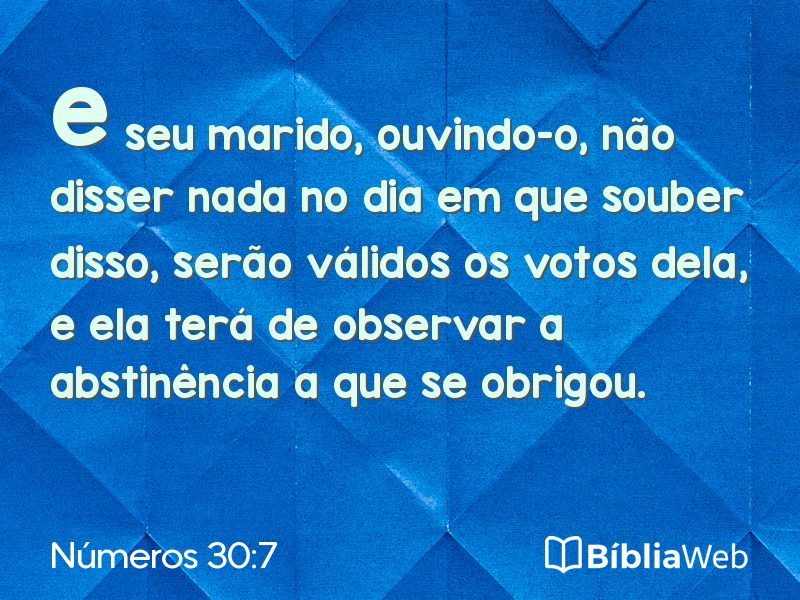 Números 30:7 em imagem para compartilhar
