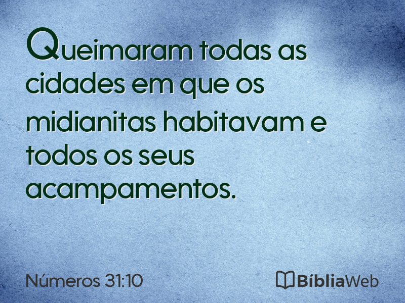 Números 31:10 em imagem para compartilhar