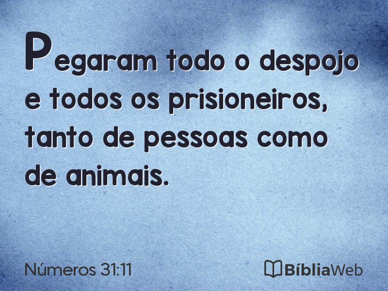 Números 31:11 em imagem para compartilhar